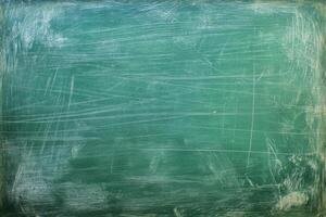 Surface of an old green chalkboard displaying a textured appearance, perfect for lessons or creative brainstorming sessions in a classroom photo
