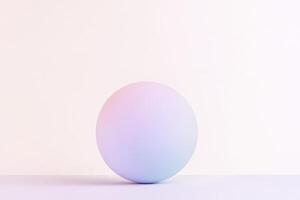 A single smooth sphere features a soft gradient of color, positioned centrally on a light-colored surface, highlighting its elegant simplicity photo