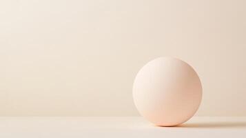 A smooth sphere featuring a delicate gradient rests on a softly lit surface, emphasizing minimalist design and tranquility in space photo