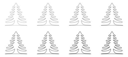 Cedar Tree Line Art Set for Nature and Seasonal, Designs, Cedar Tree Outline vector