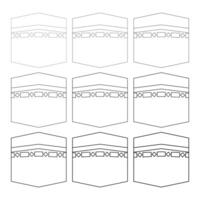 Kaaba Line Art Icons, Minimalist Mecca Illustration Set for Hajj and Umrah vector