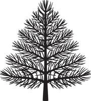 Pine Tree Silhouette for Winter and Holiday Projects vector