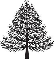 Simple Pine Tree Silhouette for Winter and Holiday Projects vector