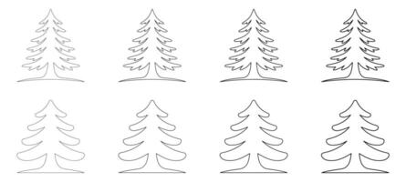 Hand Drawn Cedar Tree Outline for Forest and Winter Themes, Fir Tree Drawing vector