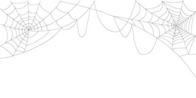 Creepy spiderweb corners black cobweb silhouette design elements for Halloween vector