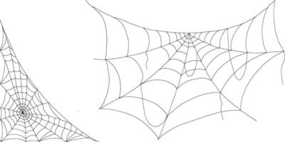 Scary Halloween spider web collection isolated cobweb elements for spooky scenes vector