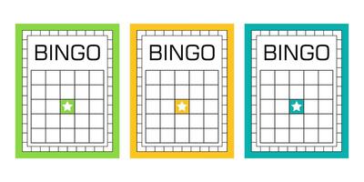 Bingo card templates without numbers. Clean and empty lotto sheets for gambling games. collection of blank betting tickets for casino design, lucky events and entertainment illustrations. vector