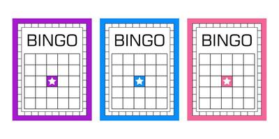 Collection of blank bingo cards for printing. Empty gambling sheets without numbers. Lotto and keno game ticket templates for casino events, party activities, and entertainment illustrations. vector