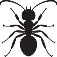 Black Silhouette of an Ant Detailed View Six Legs Antennae Body Parts Insect Graphic Design Element vector