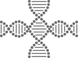 Gray Scale D N A Double Helix Structure Silhouette Icon Graphic Design Element Four Strands Connected Circles Lines Medical Science Biology vector