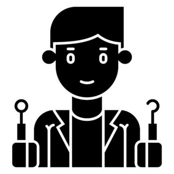 dentista sólido icono vector