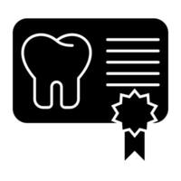 Dental Certified solid icon vector