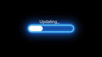 Updating scale movement progress neon animation isolated on black background video