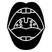 Tonsilitis solid icon vector