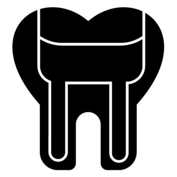 pulpotomía sólido icono vector