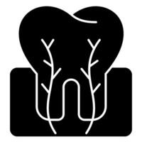 Tooth cross section solid icon vector