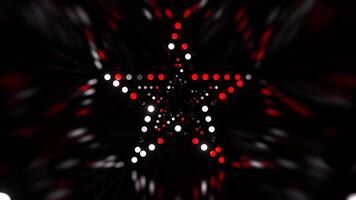 White and Red Disco Glow in The Star Shaped Tunnel Background VJ Loop in 4K video