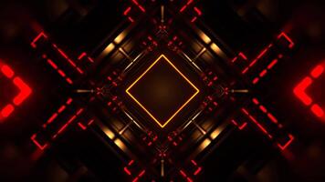 Orange and Red Neon Glowing Wireframe Space Background VJ Loop in 4K video