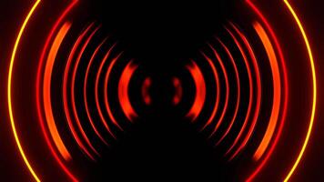 Red and Orange Gradual Neon Radar Glow Background VJ Loop in 4K video