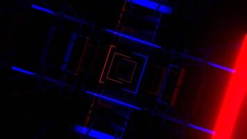 Deep Blue and Red Mirror Abstract Fantasy Neon Space Background VJ Loop in 4K video