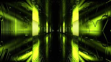Light Green Alien Cyber Track with Neon Lights Background VJ Loop in 4K video