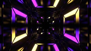Yellow and Purple Fantastic Movement Into The Neon Abyss Background VJ Loop in 4K video