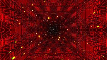 Red and Orange Cybertrail Fantastic Tunnel Background VJ Loop in 4K video