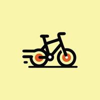 A bicycle icon on a yellow background vector