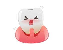 A cartoon of a wobbly and weak tooth in the gum vector