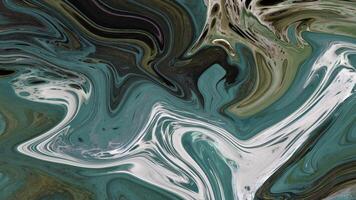 Abstract background Animation liquid ink marble combination of green and white colors video