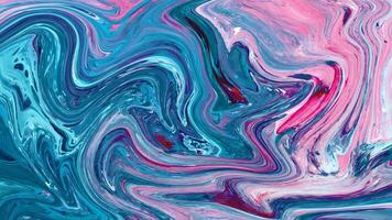 Abstract background Animation of liquid ink marble combination of pink and blue colors video