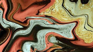 Abstract background Animation marble liquid ink combination of orange mixed with yellow video