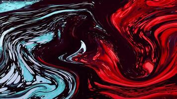 Abstract background Liquid ink marble animation combination of red white and black colors video