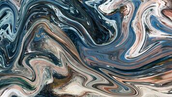 Abstract background Animation of liquid ink marble combination of blue and brown colors video