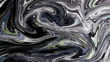 Abstract background Animation liquid ink marble combination of silver and black colors video