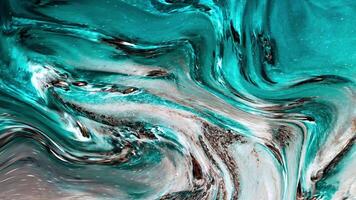 Abstract background Animation combination of liquid ink marble color with beach theme video