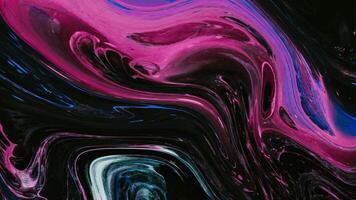Abstract background Animation combination of liquid ink marble combination of black and pink colors video