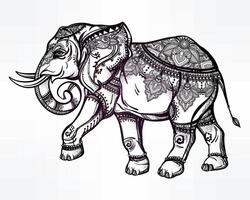 Vibrant Circus Elephant Graphic Tee Design Playful Animal Illustration for TShirt Printing vector