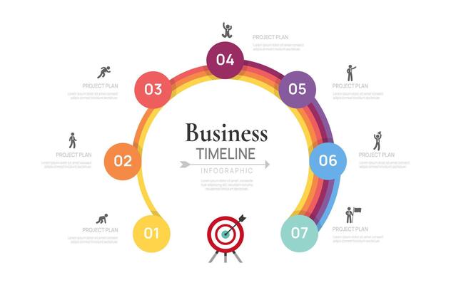 Business road map timeline infographic steps to success growth. with icons and graphic elements.