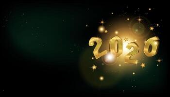 2026 Gold and Black New Year Desktop Background Horizontal vector