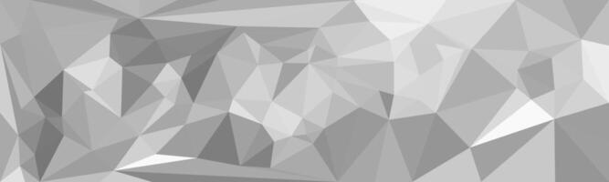 A grayscale low-poly abstract background with various shades of gray forming angular geometric shapes in a faceted, crystal-like pattern. vector