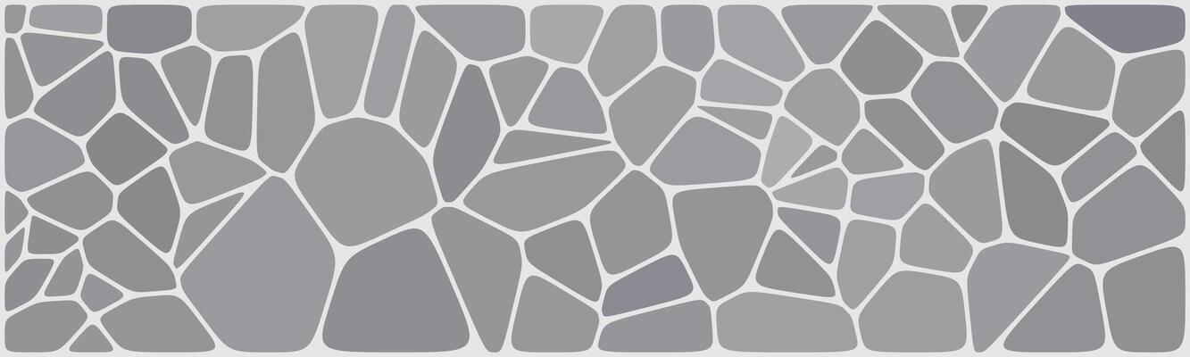 Abstract mosaic of gray polygonal shapes forming a textured, geometric pattern, resembling a stylized stone wall with varied shading and angles.
