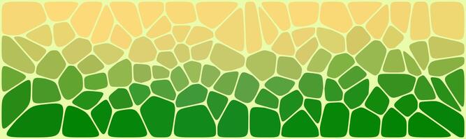 Abstract mosaic pattern with gradient shades of green to yellow, creating a nature-inspired, organic, and artistic background design. vector