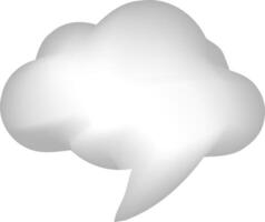 3D Cloud Speech Bubble Icon - Communication and Chat Symbol vector