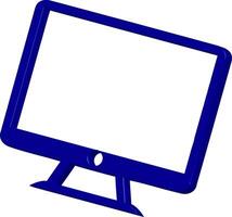 Blue Monitor Icon - Computer Display and Screen Symbol vector
