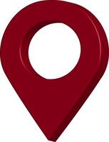 Red Location Pin Icon - 3d Map Marker and GPS Symbol vector