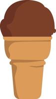 Chocolate Ice Cream Short Cone vector