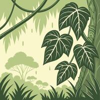 Lush rainforest pattern with vines and wet effect vector
