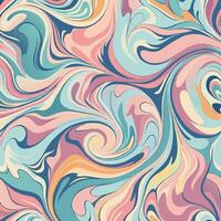 Seamless Abstract Marble Swirl Pattern with Colorful Fluid Shapes in Pastel Tones vector