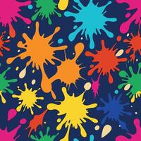 Colorful paint splatter seamless pattern background vector